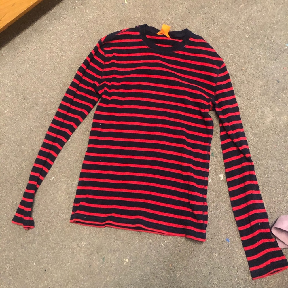 Red striped long sleeve shirt